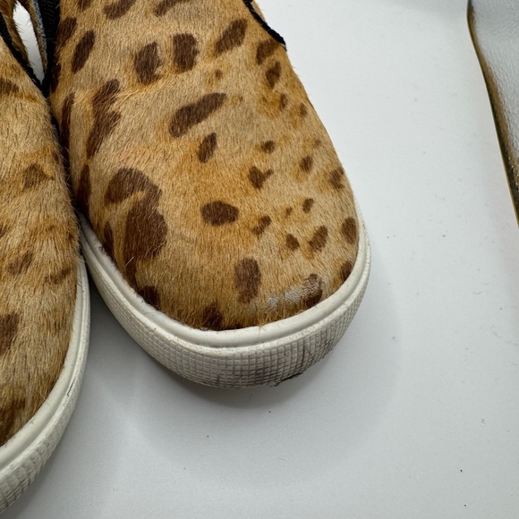 Crewcuts Toddler Size 9 Girls Brown Tan Slip-On Sneakers Leopard Cheetah Print - Picture 4 of 9